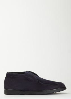 Темно-синие ботинки с мехом Brecos из замши, фото